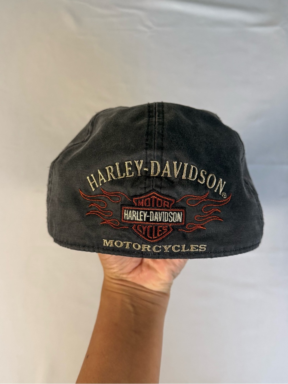 Harley-Davidson Black Cap with Red and Gold Flame Logo